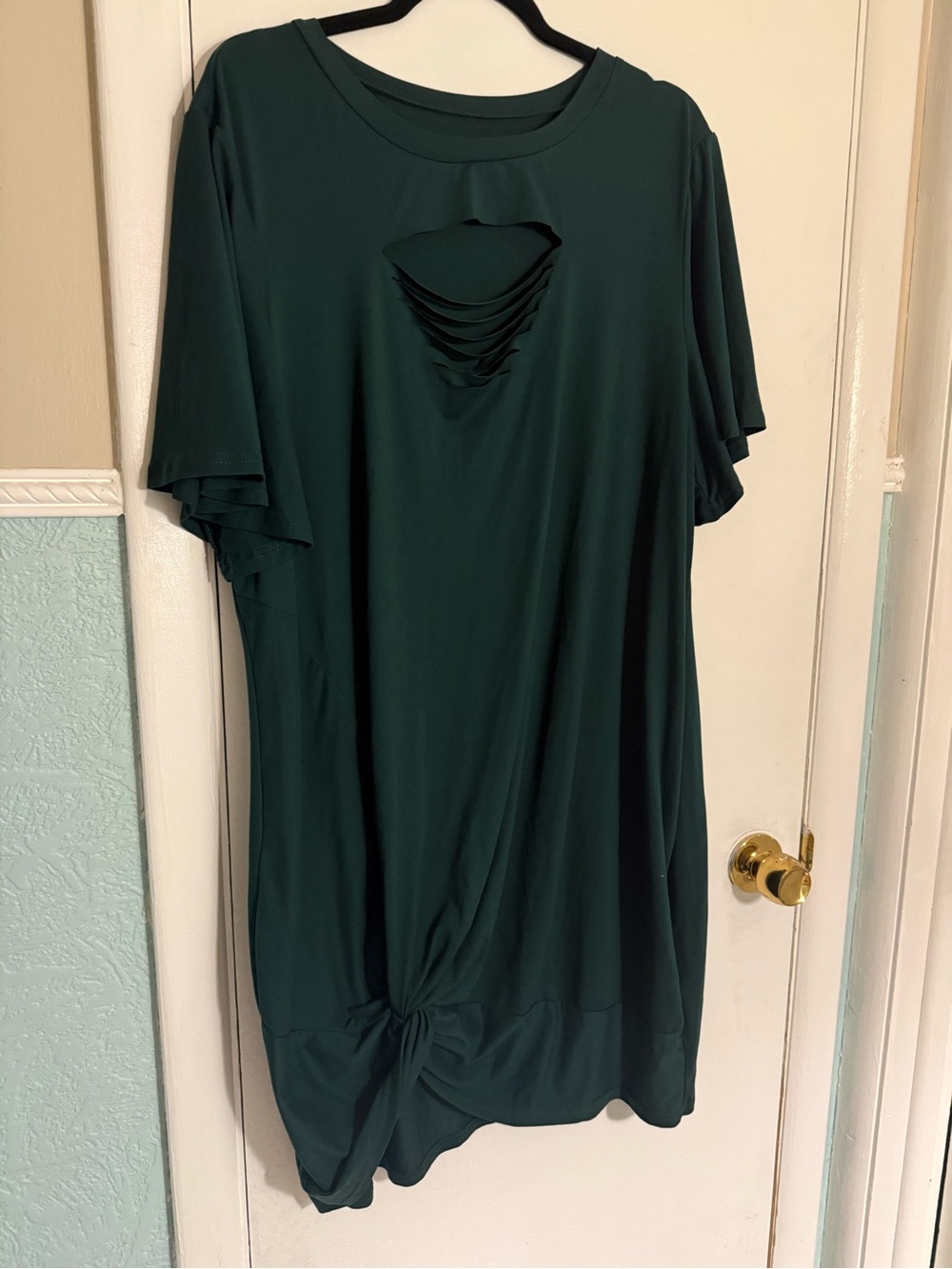 SHEIN Dark Green Twist-Front Tunic